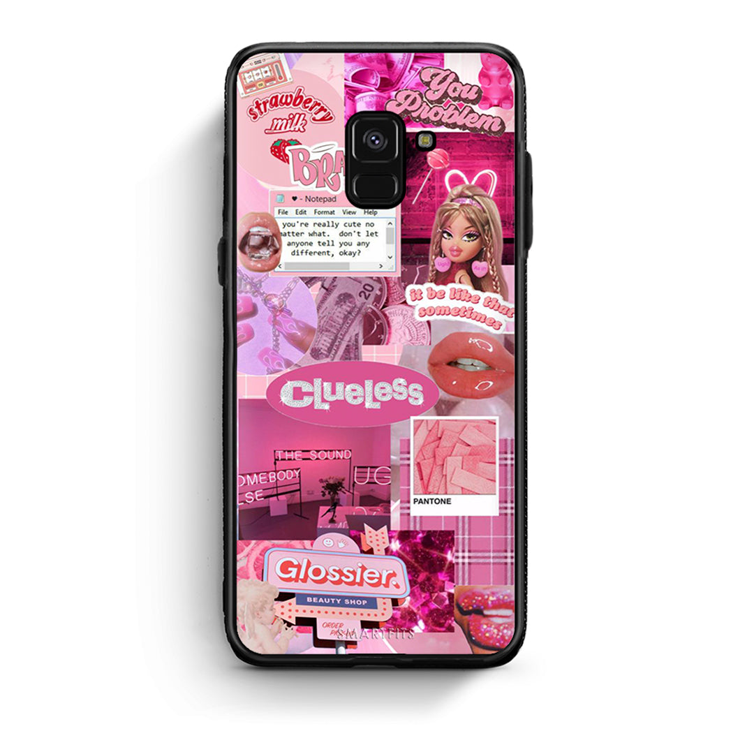 Samsung A8 Pink Love Θήκη Αγίου Βαλεντίνου από τη Smartfits με σχέδιο στο πίσω μέρος και μαύρο περίβλημα | Smartphone case with colorful back and black bezels by Smartfits