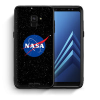 Thumbnail for Θήκη Samsung A8 NASA PopArt από τη Smartfits με σχέδιο στο πίσω μέρος και μαύρο περίβλημα | Samsung A8 NASA PopArt case with colorful back and black bezels