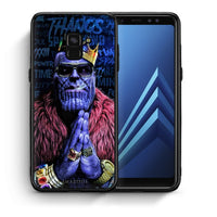 Thumbnail for Θήκη Samsung A8 Thanos PopArt από τη Smartfits με σχέδιο στο πίσω μέρος και μαύρο περίβλημα | Samsung A8 Thanos PopArt case with colorful back and black bezels