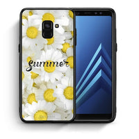 Thumbnail for Θήκη Samsung A8 Summer Daisies από τη Smartfits με σχέδιο στο πίσω μέρος και μαύρο περίβλημα | Samsung A8 Summer Daisies case with colorful back and black bezels