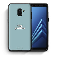 Thumbnail for Θήκη Samsung A8 Positive Text από τη Smartfits με σχέδιο στο πίσω μέρος και μαύρο περίβλημα | Samsung A8 Positive Text case with colorful back and black bezels