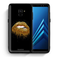 Thumbnail for Θήκη Samsung A8 Golden Valentine από τη Smartfits με σχέδιο στο πίσω μέρος και μαύρο περίβλημα | Samsung A8 Golden Valentine case with colorful back and black bezels