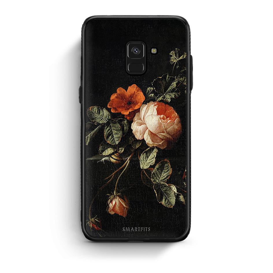 Samsung A8 Vintage Roses θήκη από τη Smartfits με σχέδιο στο πίσω μέρος και μαύρο περίβλημα | Smartphone case with colorful back and black bezels by Smartfits