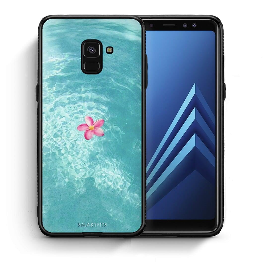 Θήκη Samsung A8 Water Flower από τη Smartfits με σχέδιο στο πίσω μέρος και μαύρο περίβλημα | Samsung A8 Water Flower case with colorful back and black bezels