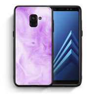 Thumbnail for Θήκη Samsung A8 Lavender Watercolor από τη Smartfits με σχέδιο στο πίσω μέρος και μαύρο περίβλημα | Samsung A8 Lavender Watercolor case with colorful back and black bezels