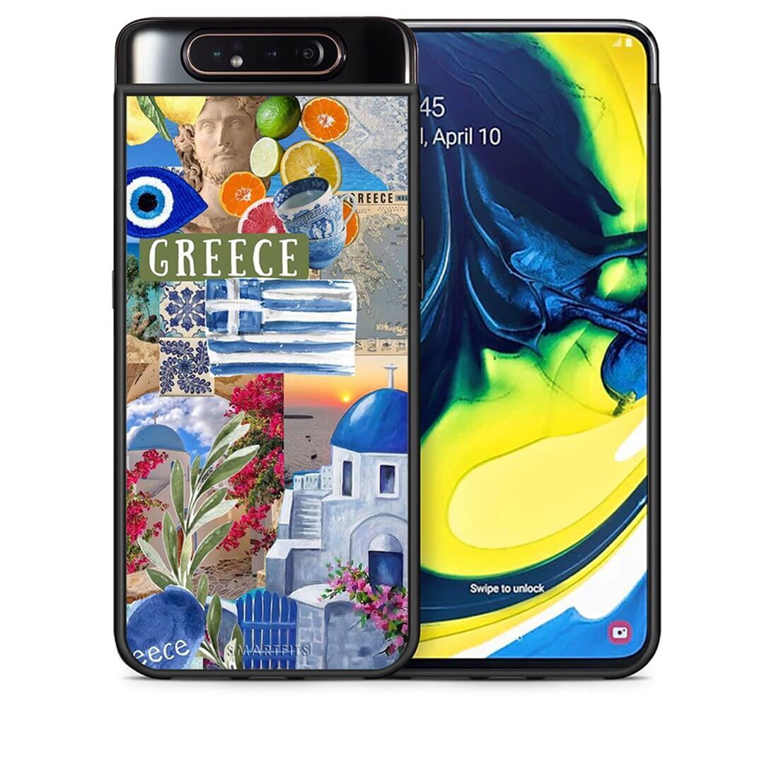 Θήκη Samsung A80 All Greek από τη Smartfits με σχέδιο στο πίσω μέρος και μαύρο περίβλημα | Samsung A80 All Greek case with colorful back and black bezels