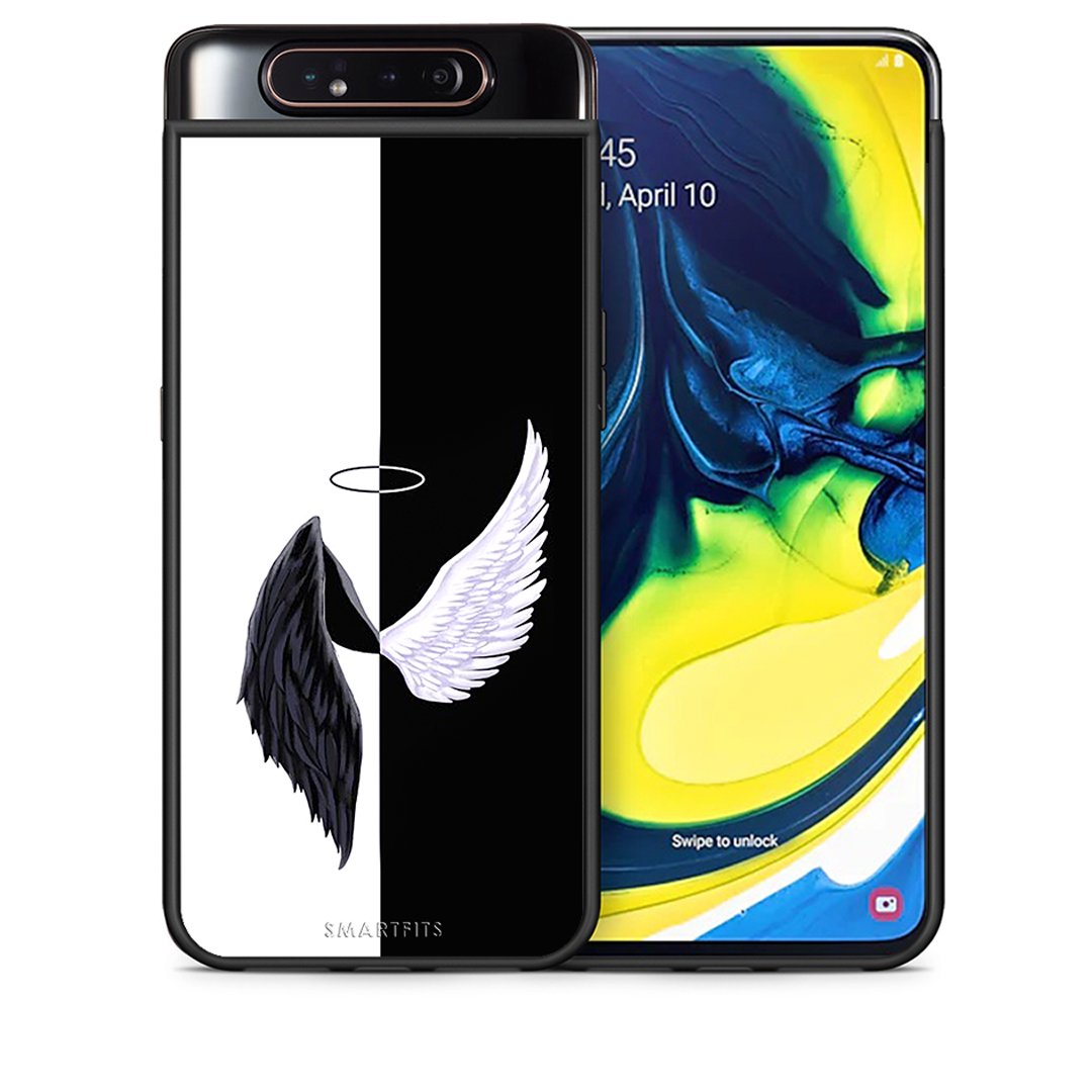Θήκη Samsung A80 Angels Demons από τη Smartfits με σχέδιο στο πίσω μέρος και μαύρο περίβλημα | Samsung A80 Angels Demons case with colorful back and black bezels