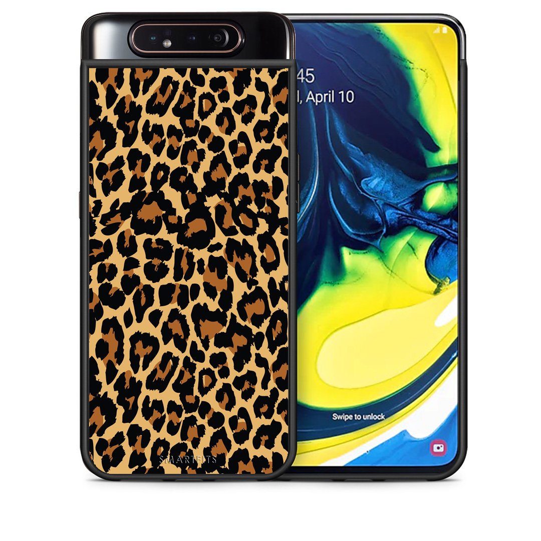 Θήκη Samsung A80 Leopard Animal από τη Smartfits με σχέδιο στο πίσω μέρος και μαύρο περίβλημα | Samsung A80 Leopard Animal case with colorful back and black bezels