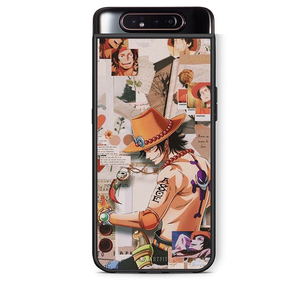 Samsung A80 Anime Collage θήκη από τη Smartfits με σχέδιο στο πίσω μέρος και μαύρο περίβλημα | Smartphone case with colorful back and black bezels by Smartfits