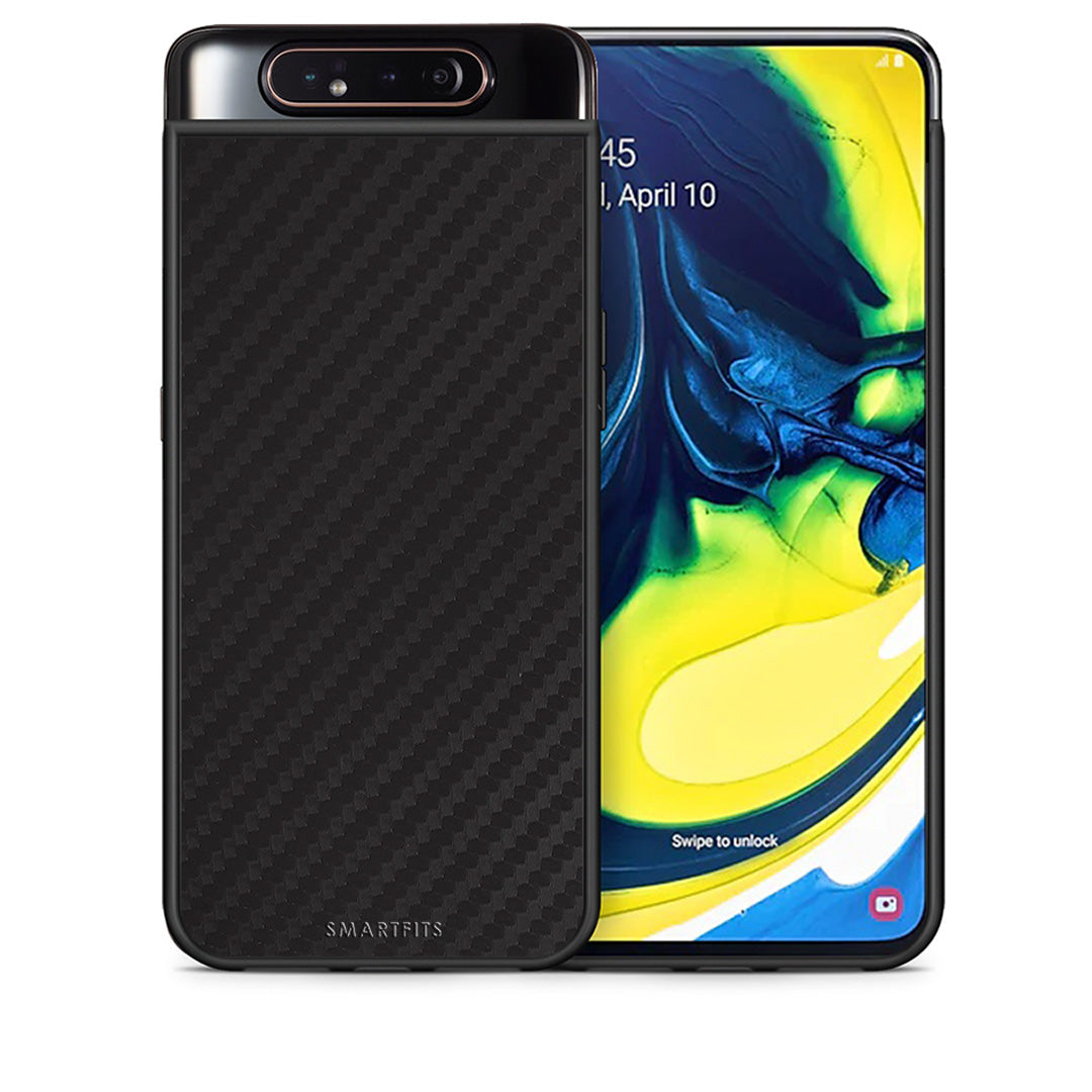 Θήκη Samsung A80 Carbon Black από τη Smartfits με σχέδιο στο πίσω μέρος και μαύρο περίβλημα | Samsung A80 Carbon Black case with colorful back and black bezels