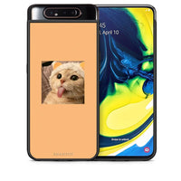 Thumbnail for Θήκη Samsung A80 Cat Tongue από τη Smartfits με σχέδιο στο πίσω μέρος και μαύρο περίβλημα | Samsung A80 Cat Tongue case with colorful back and black bezels