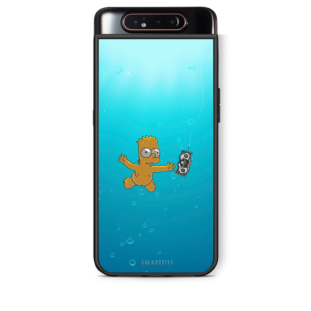 Samsung A80 Chasing Money θήκη από τη Smartfits με σχέδιο στο πίσω μέρος και μαύρο περίβλημα | Smartphone case with colorful back and black bezels by Smartfits