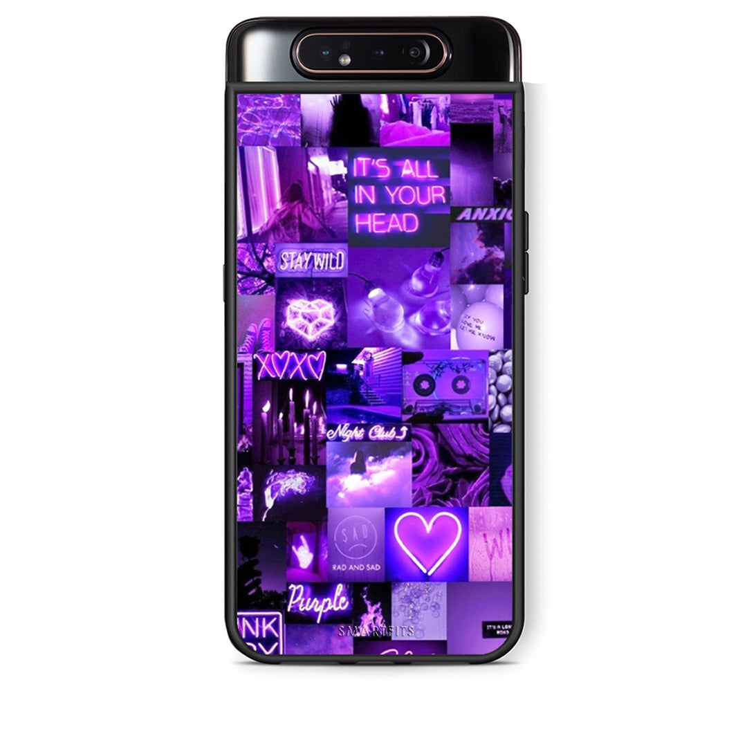 Samsung A80 Collage Stay Wild Θήκη Αγίου Βαλεντίνου από τη Smartfits με σχέδιο στο πίσω μέρος και μαύρο περίβλημα | Smartphone case with colorful back and black bezels by Smartfits