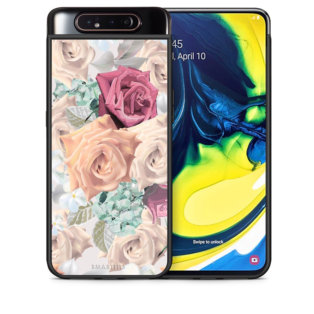 Θήκη Samsung A80 Bouquet Floral από τη Smartfits με σχέδιο στο πίσω μέρος και μαύρο περίβλημα | Samsung A80 Bouquet Floral case with colorful back and black bezels