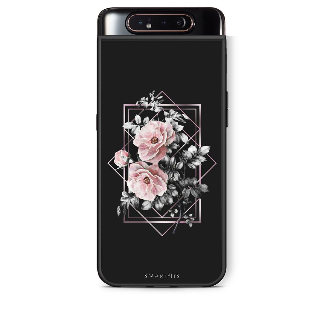 4 - Samsung A80 Frame Flower case, cover, bumper