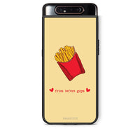 Thumbnail for Samsung A80 Fries Before Guys Θήκη Αγίου Βαλεντίνου από τη Smartfits με σχέδιο στο πίσω μέρος και μαύρο περίβλημα | Smartphone case with colorful back and black bezels by Smartfits