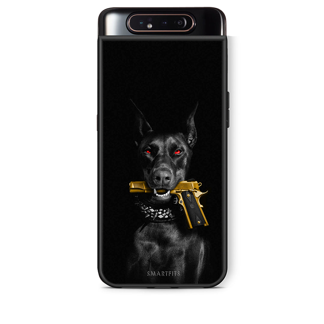 Samsung A80 Golden Gun Θήκη Αγίου Βαλεντίνου από τη Smartfits με σχέδιο στο πίσω μέρος και μαύρο περίβλημα | Smartphone case with colorful back and black bezels by Smartfits