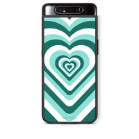 Thumbnail for Samsung A80 Green Hearts θήκη από τη Smartfits με σχέδιο στο πίσω μέρος και μαύρο περίβλημα | Smartphone case with colorful back and black bezels by Smartfits