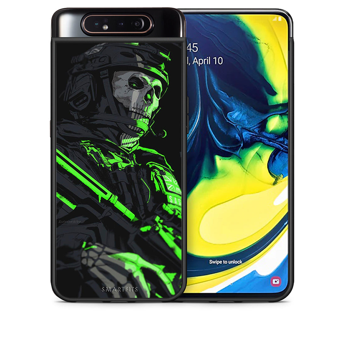 Θήκη Αγίου Βαλεντίνου Samsung A80 Green Soldier από τη Smartfits με σχέδιο στο πίσω μέρος και μαύρο περίβλημα | Samsung A80 Green Soldier case with colorful back and black bezels