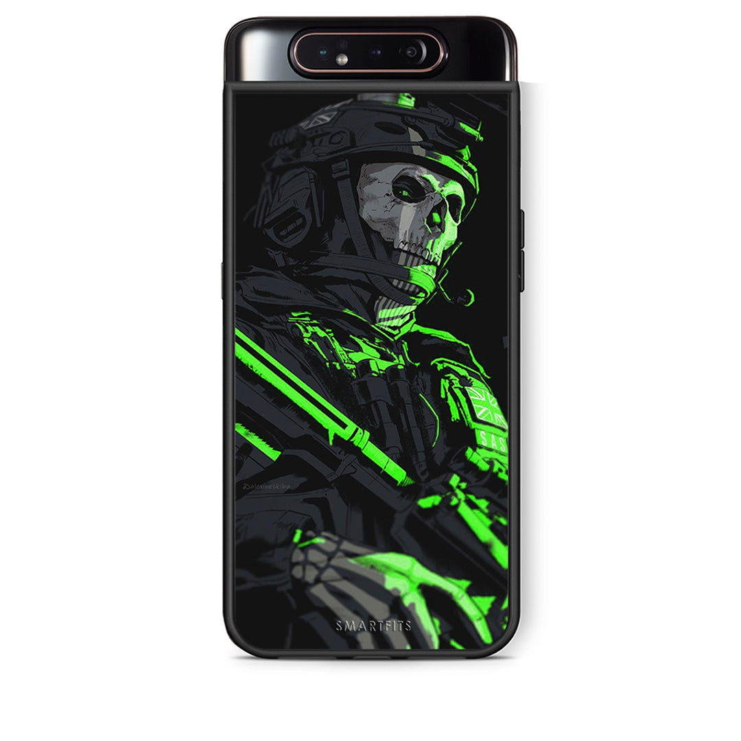 Samsung A80 Green Soldier Θήκη Αγίου Βαλεντίνου από τη Smartfits με σχέδιο στο πίσω μέρος και μαύρο περίβλημα | Smartphone case with colorful back and black bezels by Smartfits