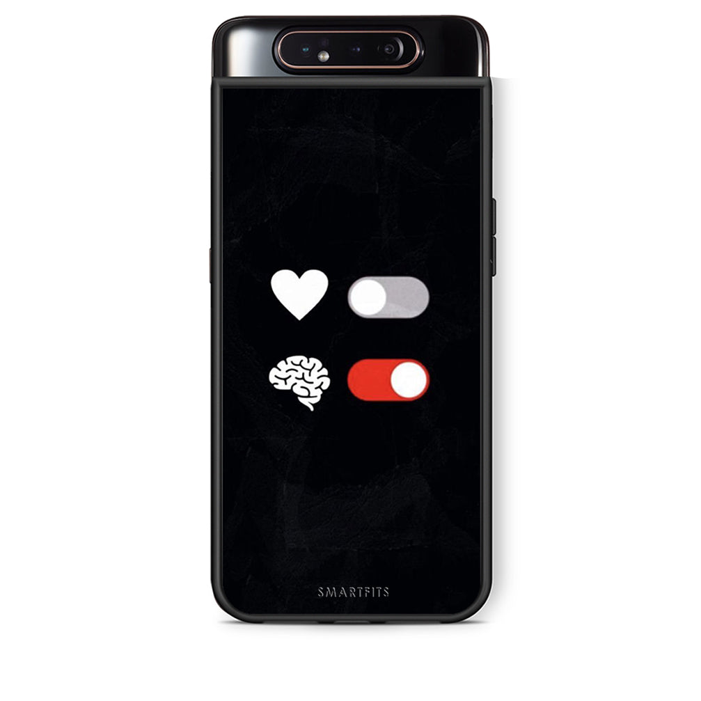 Samsung A80 Heart Vs Brain Θήκη Αγίου Βαλεντίνου από τη Smartfits με σχέδιο στο πίσω μέρος και μαύρο περίβλημα | Smartphone case with colorful back and black bezels by Smartfits