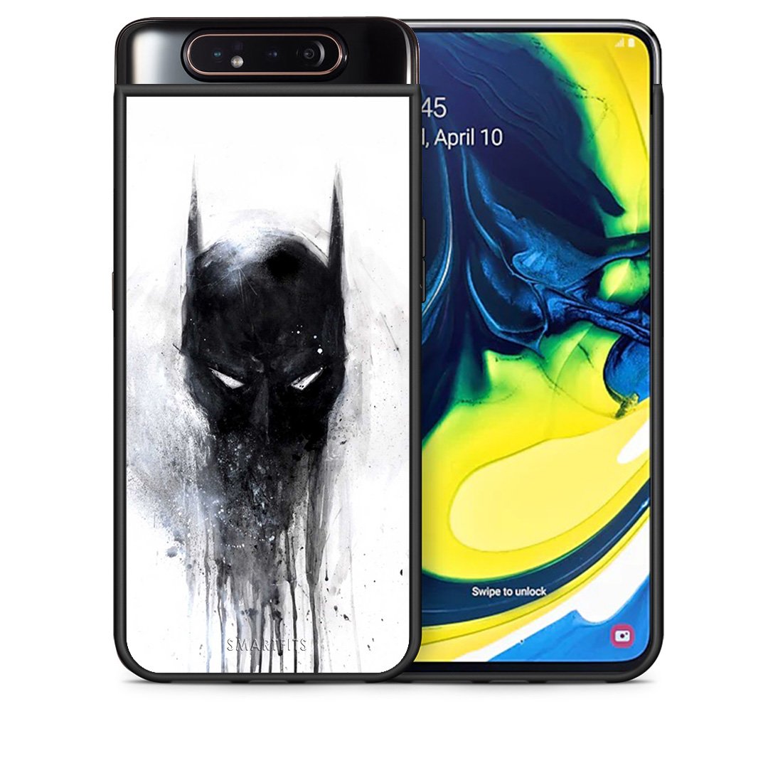 Θήκη Samsung A80 Paint Bat Hero από τη Smartfits με σχέδιο στο πίσω μέρος και μαύρο περίβλημα | Samsung A80 Paint Bat Hero case with colorful back and black bezels