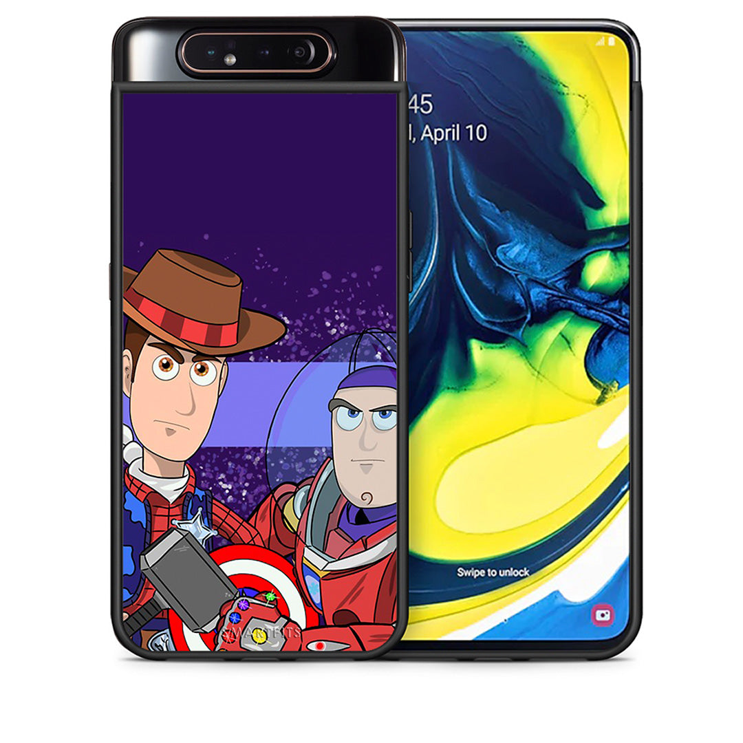 Θήκη Samsung A80 Infinity Story από τη Smartfits με σχέδιο στο πίσω μέρος και μαύρο περίβλημα | Samsung A80 Infinity Story case with colorful back and black bezels