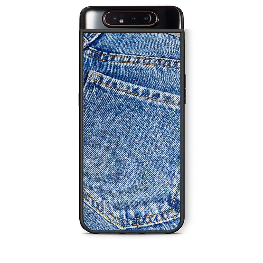 Samsung A80 Jeans Pocket θήκη από τη Smartfits με σχέδιο στο πίσω μέρος και μαύρο περίβλημα | Smartphone case with colorful back and black bezels by Smartfits