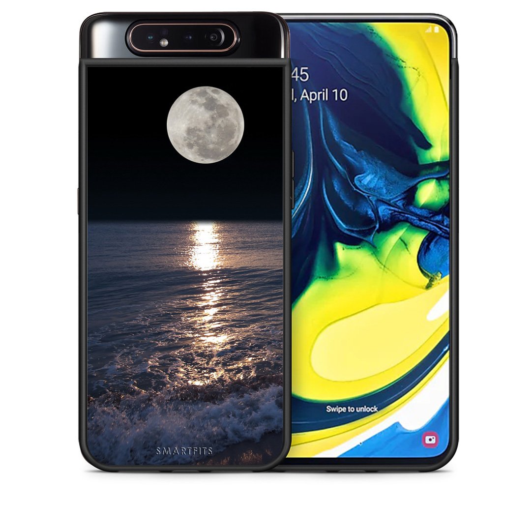 Θήκη Samsung A80 Moon Landscape από τη Smartfits με σχέδιο στο πίσω μέρος και μαύρο περίβλημα | Samsung A80 Moon Landscape case with colorful back and black bezels