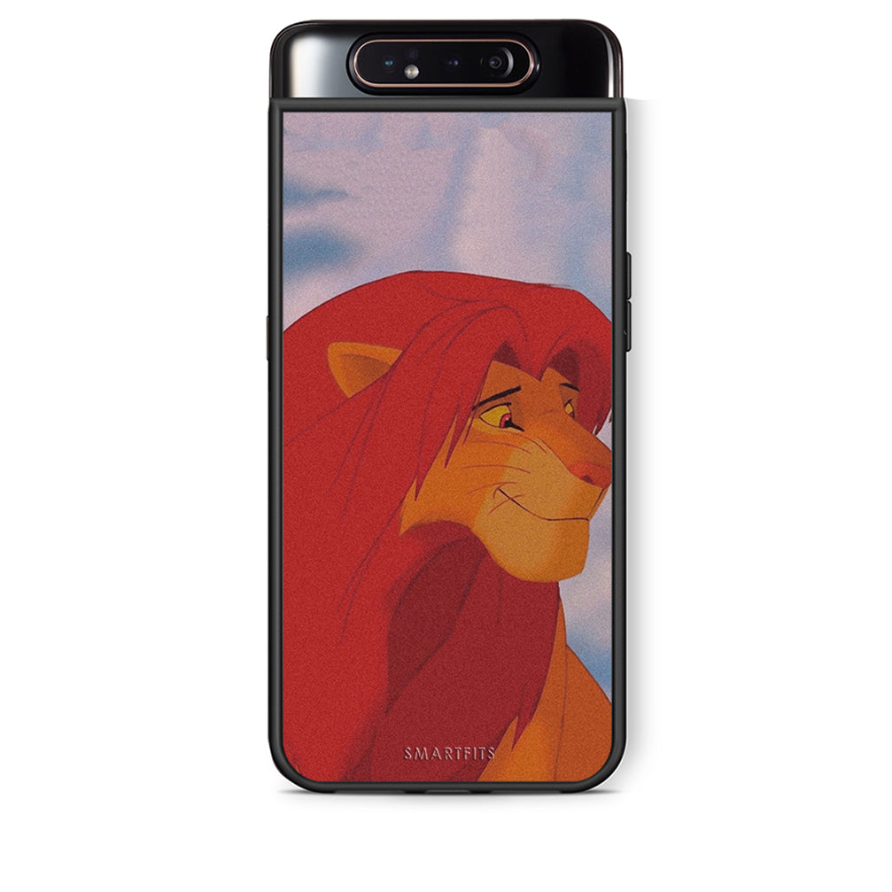 Samsung A80 Lion Love 1 Θήκη Αγίου Βαλεντίνου από τη Smartfits με σχέδιο στο πίσω μέρος και μαύρο περίβλημα | Smartphone case with colorful back and black bezels by Smartfits