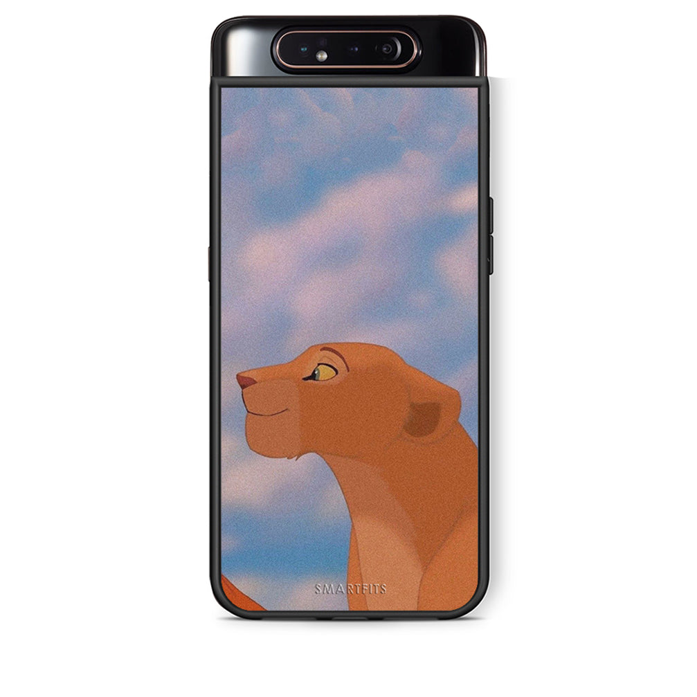 Samsung A80 Lion Love 2 Θήκη Αγίου Βαλεντίνου από τη Smartfits με σχέδιο στο πίσω μέρος και μαύρο περίβλημα | Smartphone case with colorful back and black bezels by Smartfits