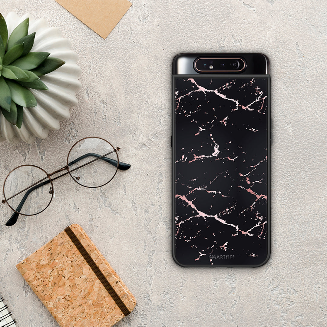 Marble Black Rosegold - Samsung Galaxy A80 case