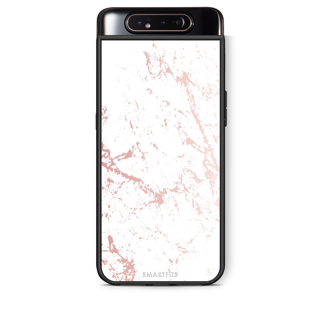116 - Samsung A80 Pink Splash Marble case, cover, bumper