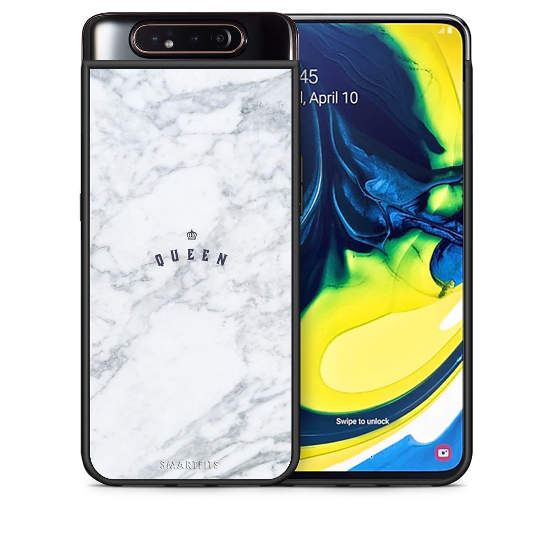 Θήκη Samsung A80 Queen Marble από τη Smartfits με σχέδιο στο πίσω μέρος και μαύρο περίβλημα | Samsung A80 Queen Marble case with colorful back and black bezels