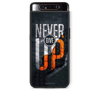 Thumbnail for Samsung A80 Never Give Up Θήκη Αγίου Βαλεντίνου από τη Smartfits με σχέδιο στο πίσω μέρος και μαύρο περίβλημα | Smartphone case with colorful back and black bezels by Smartfits
