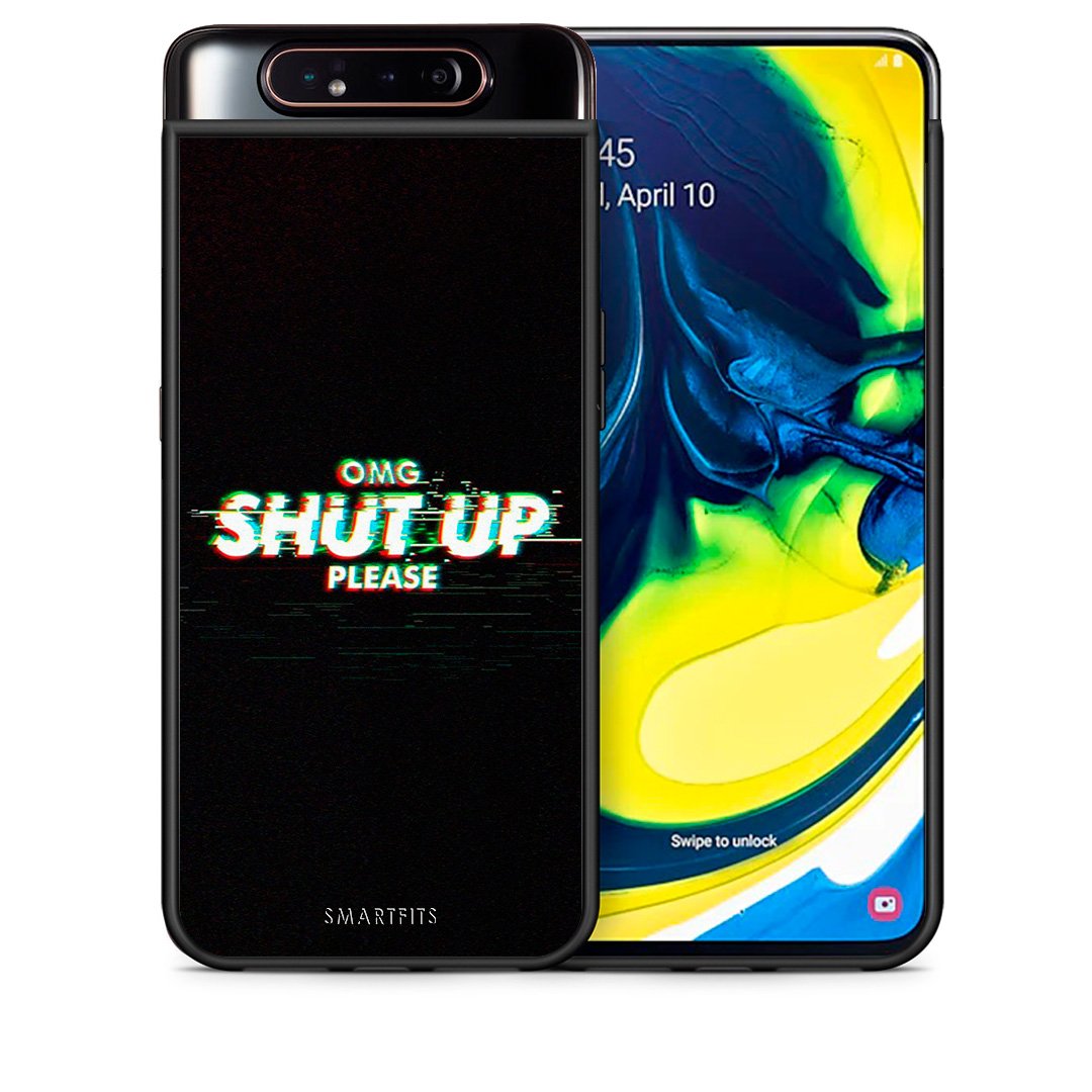 Θήκη Samsung A80 OMG ShutUp από τη Smartfits με σχέδιο στο πίσω μέρος και μαύρο περίβλημα | Samsung A80 OMG ShutUp case with colorful back and black bezels