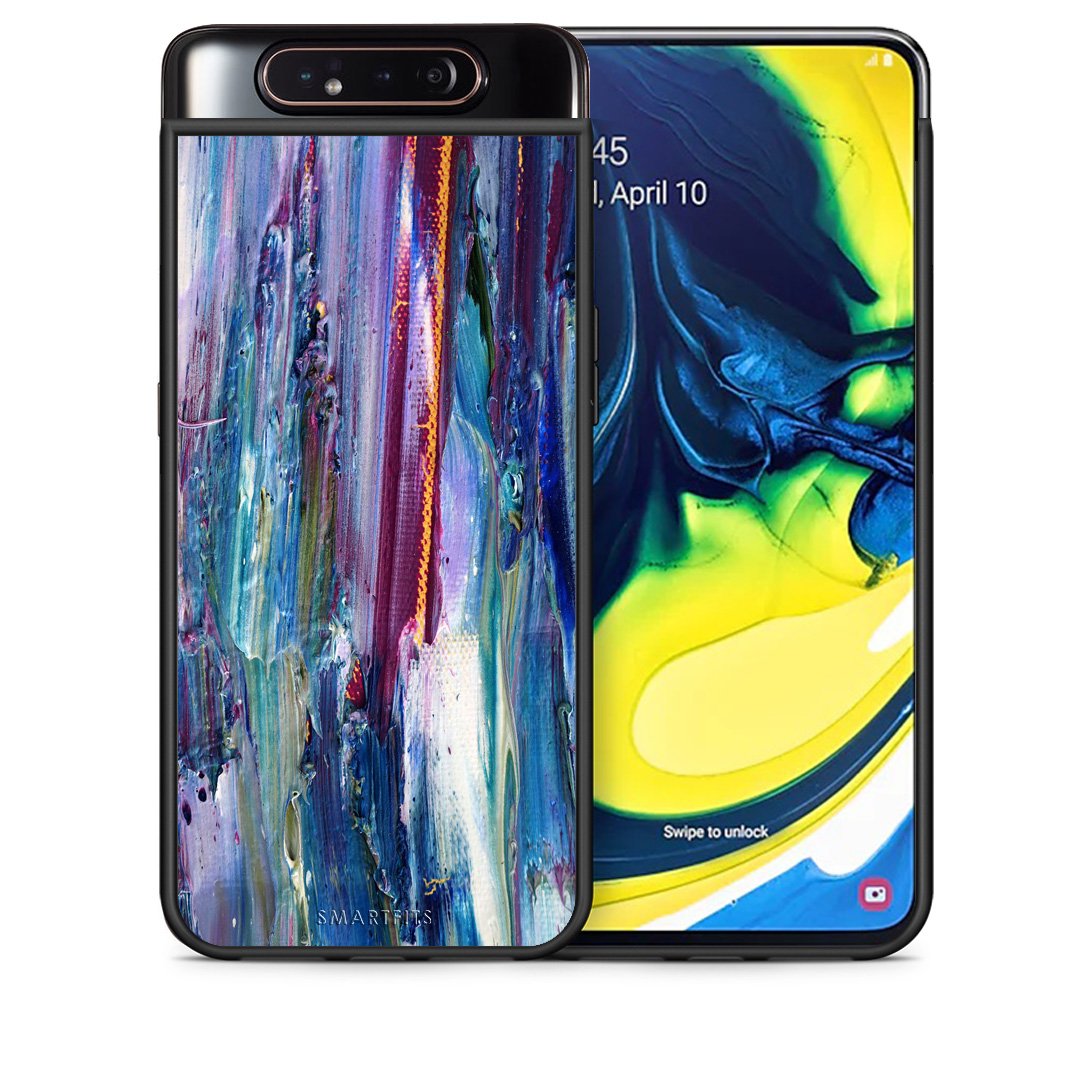 Θήκη Samsung A80 Winter Paint από τη Smartfits με σχέδιο στο πίσω μέρος και μαύρο περίβλημα | Samsung A80 Winter Paint case with colorful back and black bezels