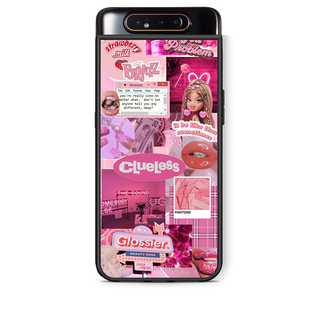 Samsung A80 Pink Love Θήκη Αγίου Βαλεντίνου από τη Smartfits με σχέδιο στο πίσω μέρος και μαύρο περίβλημα | Smartphone case with colorful back and black bezels by Smartfits