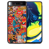 Thumbnail for Θήκη Samsung A80 PopArt OMG από τη Smartfits με σχέδιο στο πίσω μέρος και μαύρο περίβλημα | Samsung A80 PopArt OMG case with colorful back and black bezels