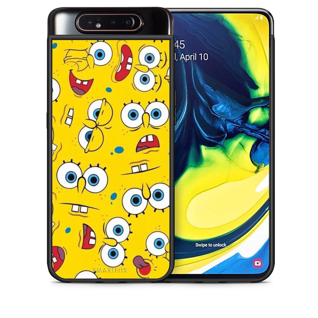 Θήκη Samsung A80 Sponge PopArt από τη Smartfits με σχέδιο στο πίσω μέρος και μαύρο περίβλημα | Samsung A80 Sponge PopArt case with colorful back and black bezels