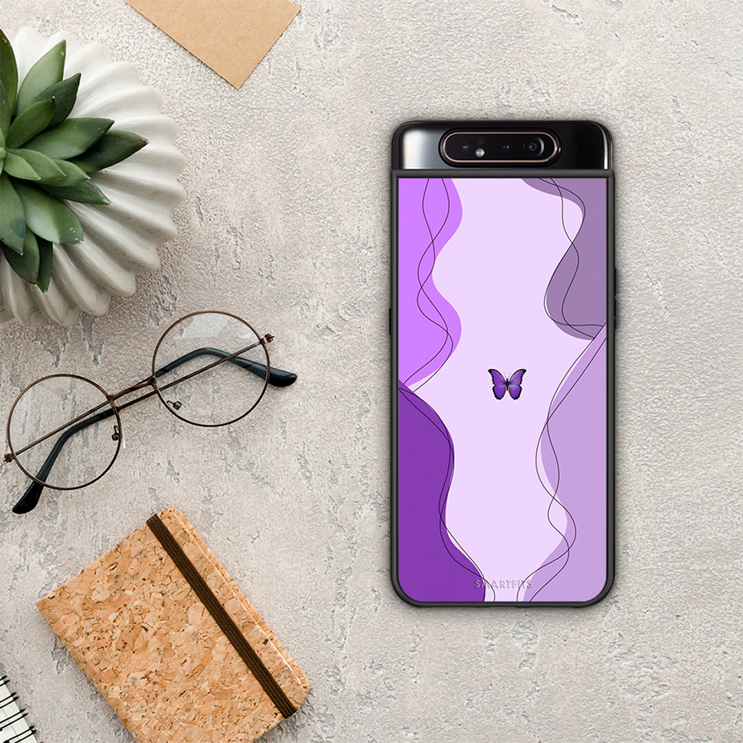 Purple Mariposa - Samsung Galaxy A80 case