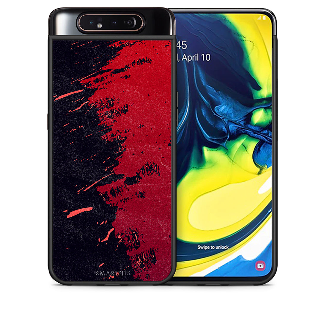 Θήκη Αγίου Βαλεντίνου Samsung A80 Red Paint από τη Smartfits με σχέδιο στο πίσω μέρος και μαύρο περίβλημα | Samsung A80 Red Paint case with colorful back and black bezels