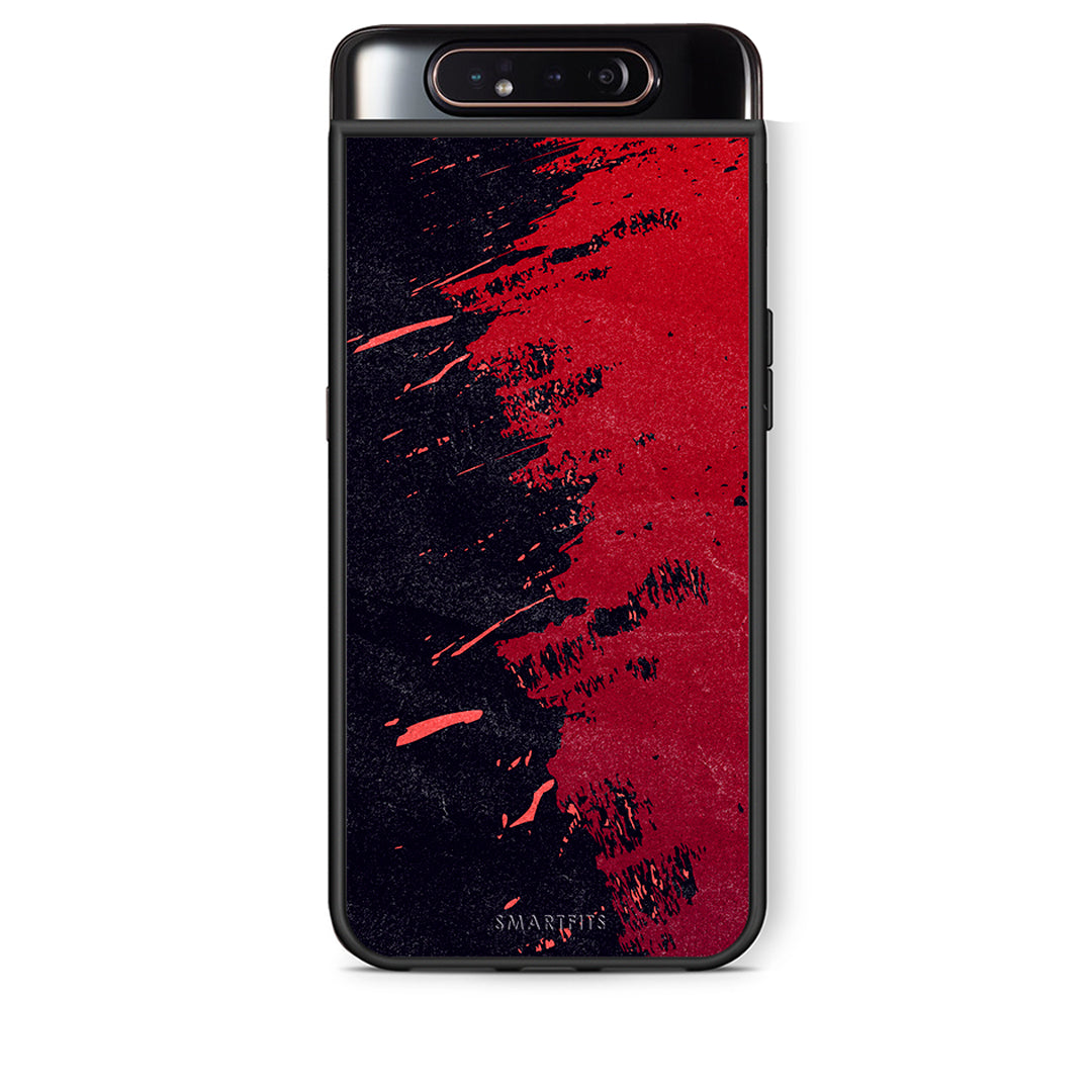 Samsung A80 Red Paint Θήκη Αγίου Βαλεντίνου από τη Smartfits με σχέδιο στο πίσω μέρος και μαύρο περίβλημα | Smartphone case with colorful back and black bezels by Smartfits