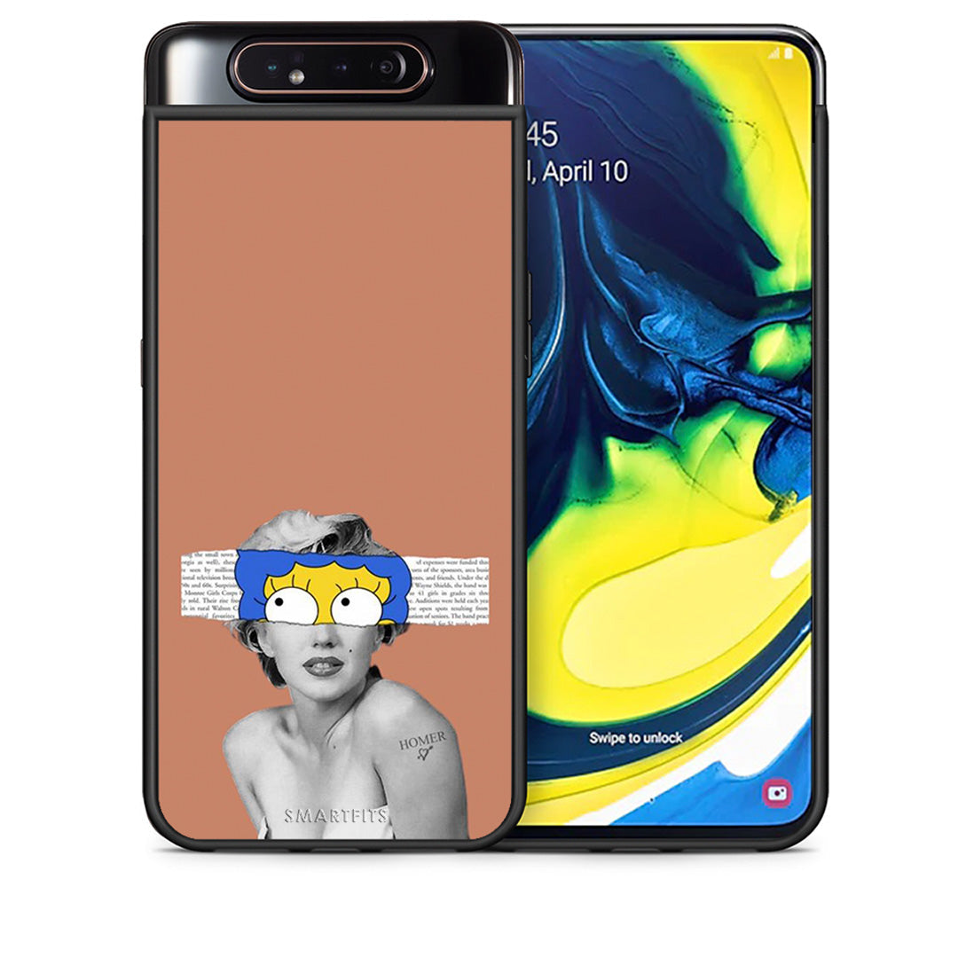 Θήκη Samsung A80 Sim Merilyn από τη Smartfits με σχέδιο στο πίσω μέρος και μαύρο περίβλημα | Samsung A80 Sim Merilyn case with colorful back and black bezels