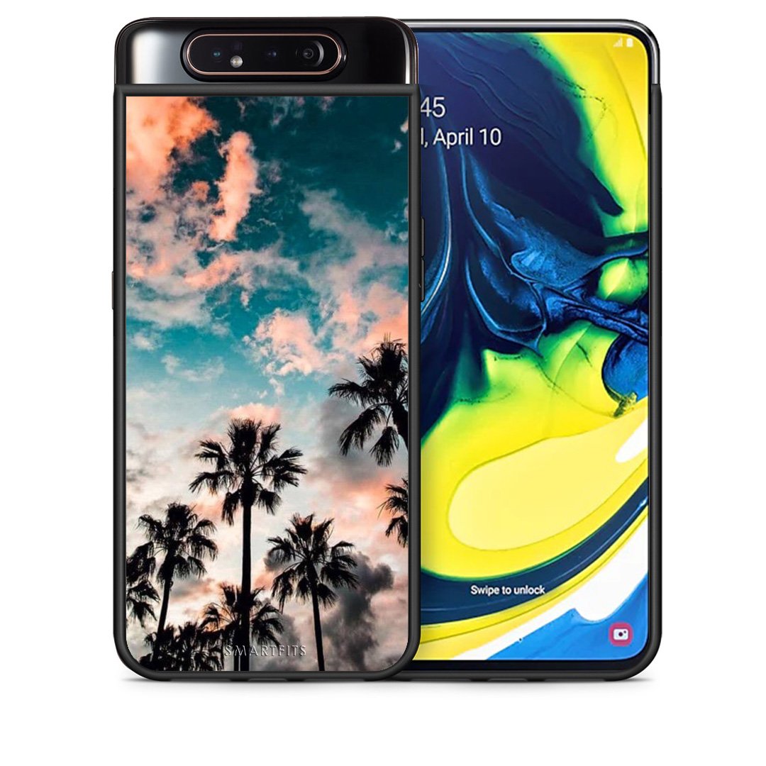 Θήκη Samsung A80 Sky Summer από τη Smartfits με σχέδιο στο πίσω μέρος και μαύρο περίβλημα | Samsung A80 Sky Summer case with colorful back and black bezels