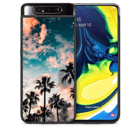 Thumbnail for Θήκη Samsung A80 Sky Summer από τη Smartfits με σχέδιο στο πίσω μέρος και μαύρο περίβλημα | Samsung A80 Sky Summer case with colorful back and black bezels