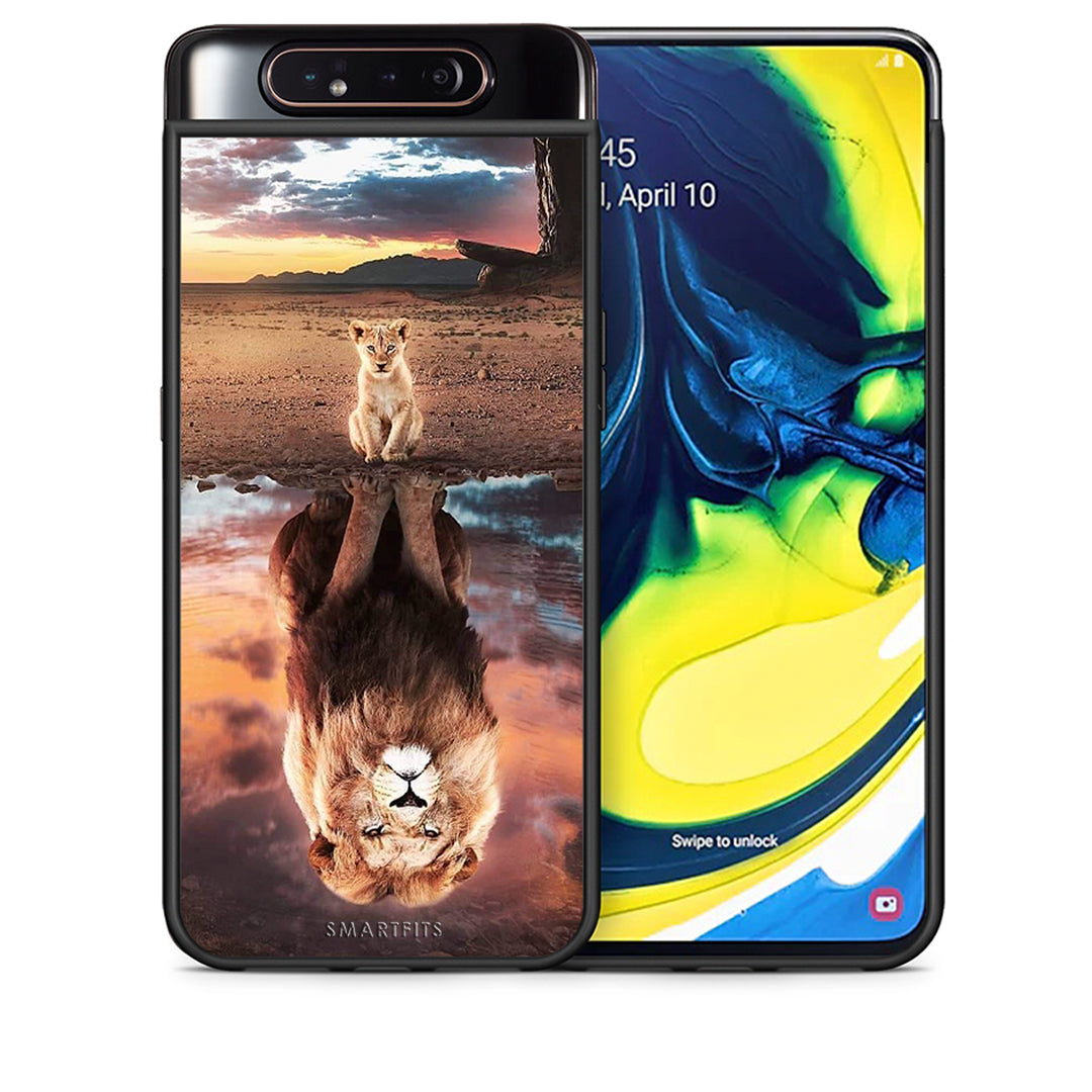 Θήκη Αγίου Βαλεντίνου Samsung A80 Sunset Dreams από τη Smartfits με σχέδιο στο πίσω μέρος και μαύρο περίβλημα | Samsung A80 Sunset Dreams case with colorful back and black bezels