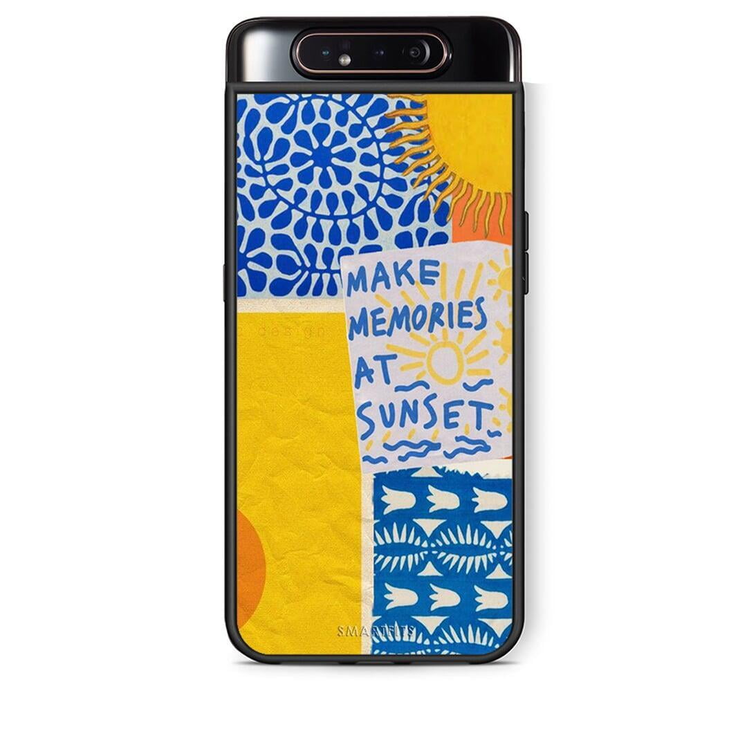 Samsung A80 Sunset Memories Θήκη από τη Smartfits με σχέδιο στο πίσω μέρος και μαύρο περίβλημα | Smartphone case with colorful back and black bezels by Smartfits