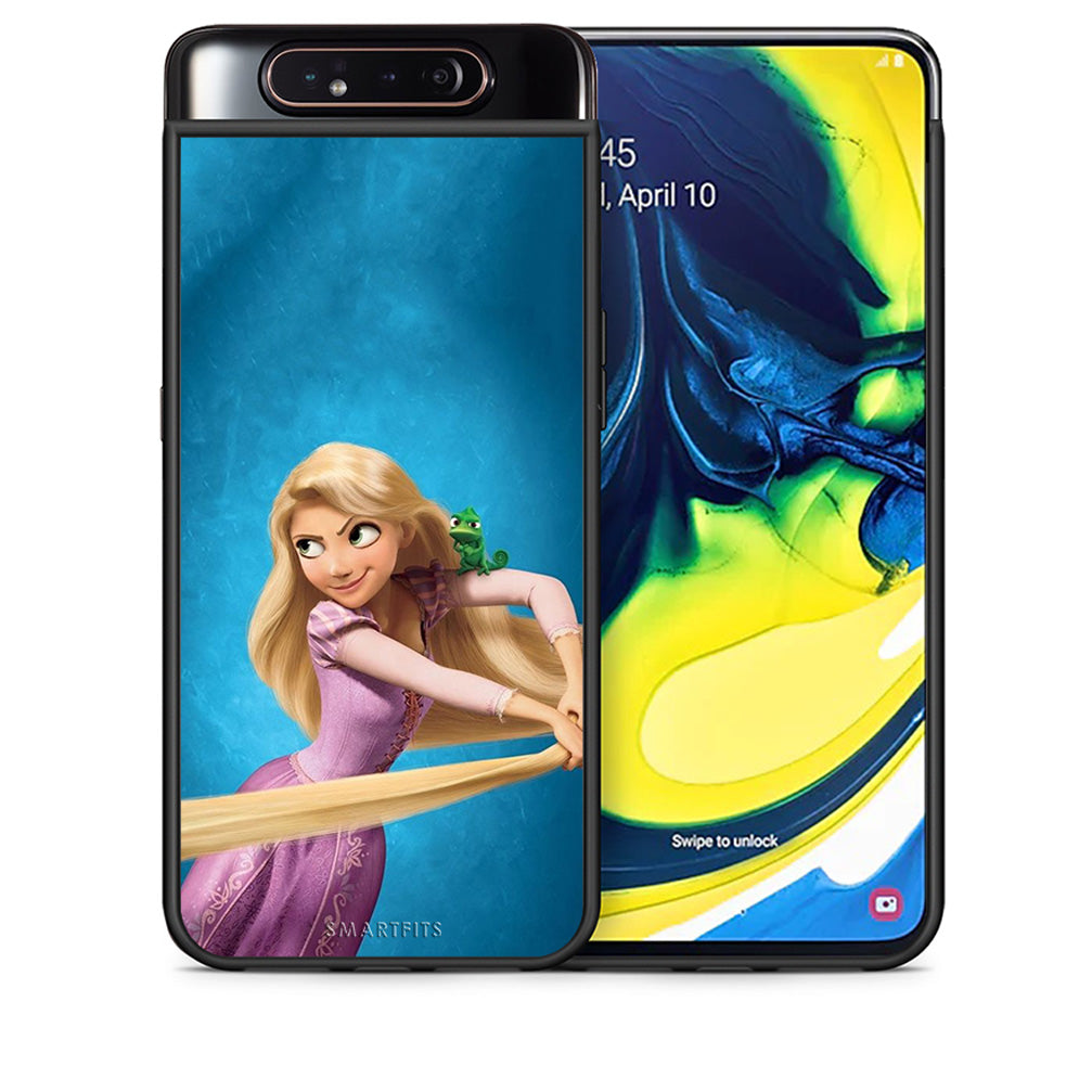 Θήκη Αγίου Βαλεντίνου Samsung A80 Tangled 2 από τη Smartfits με σχέδιο στο πίσω μέρος και μαύρο περίβλημα | Samsung A80 Tangled 2 case with colorful back and black bezels