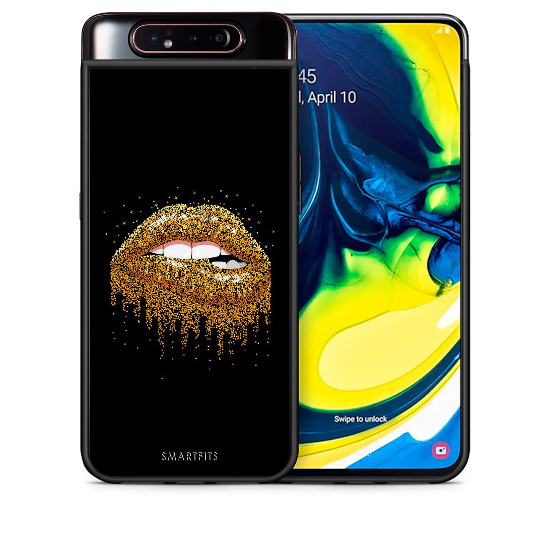 Θήκη Samsung A80 Golden Valentine από τη Smartfits με σχέδιο στο πίσω μέρος και μαύρο περίβλημα | Samsung A80 Golden Valentine case with colorful back and black bezels
